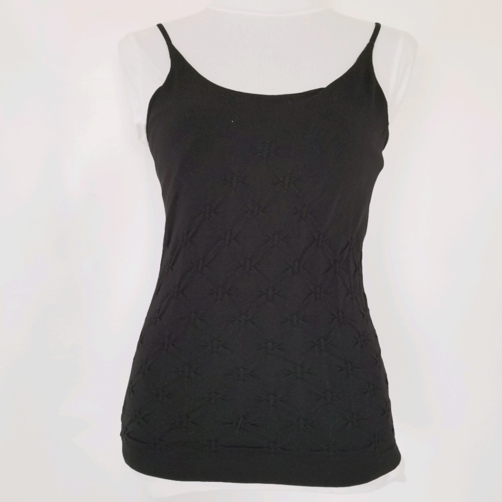 1169 Preowned W Black Stretch Ruched Tank Top S